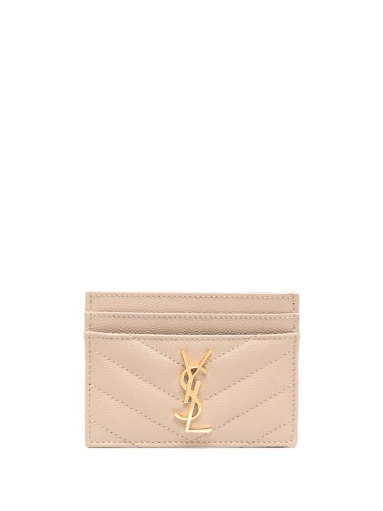 26FW 생로랑 카산드라 마틀라세 카드 케이스 423291 BOW012721 BEIGE - SAINT LAURENT