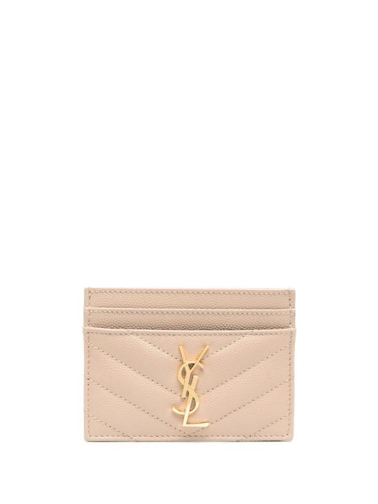 26FW 생로랑 카산드라 마틀라세 카드 케이스 423291 BOW012721 BEIGE - SAINT LAURENT