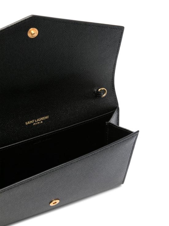 26FW 생로랑 그레인 레더 업타운 체인 지갑 607788 1GF0J1000 BLACK - SAINT LAURENT