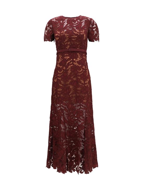 26FW 셀프 포트레이트 원피스 PF26107MBU BURGUNDY BORDEAUX