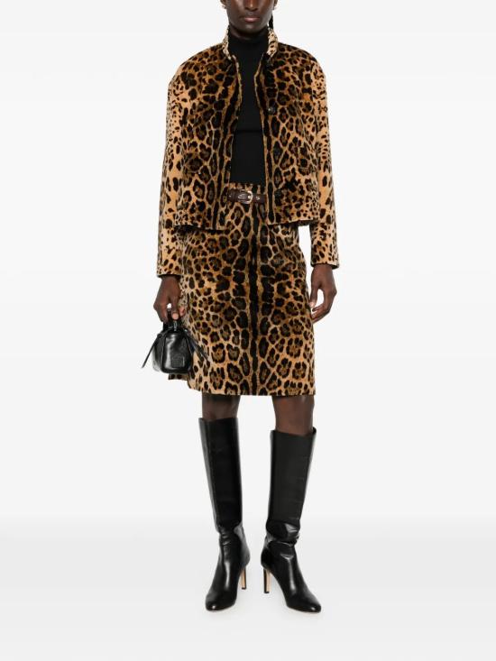 26FW 막스마라 스튜디오 미디 스커트 2626106011600 001 LEOPARD - MAX MARA STUDIO