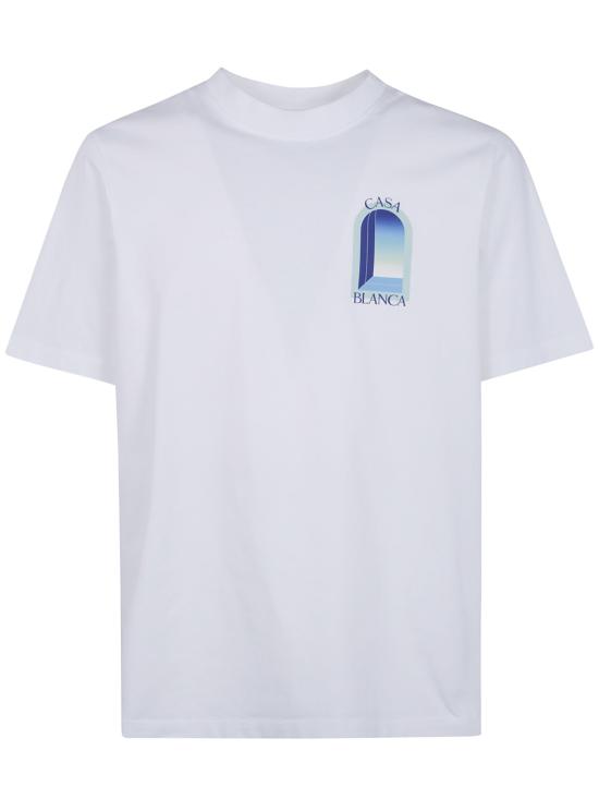 26FW 카사블랑카 반팔 티셔츠 M PF26 JTS 001 14 WHITE