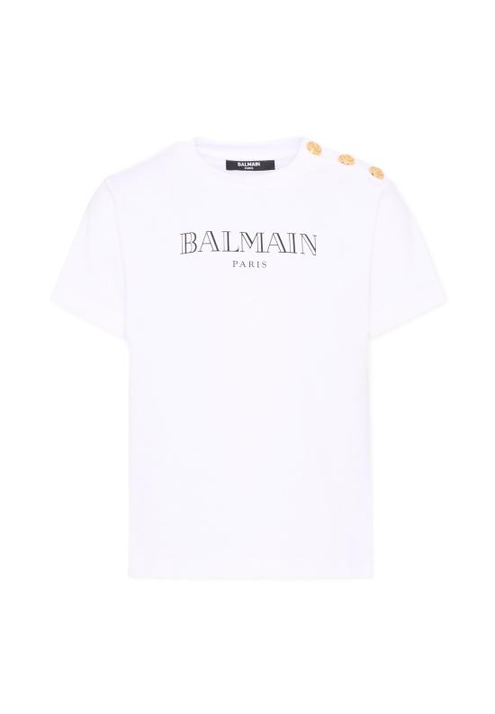 26FW [키즈] 발망 티셔츠 BZ8H51 Z3672 100NE WHITE