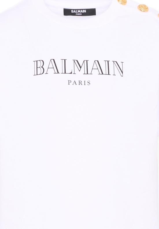 26FW [키즈] 발망 티셔츠 BZ8H51 Z3672 100NE WHITE - BALMAIN