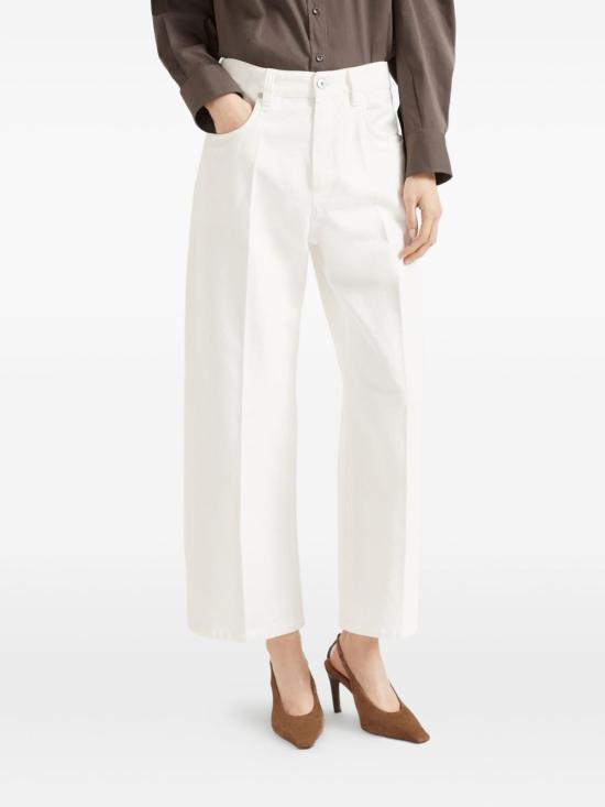26SS 브루넬로 쿠치넬리 스트레이트 팬츠 M0H81P4008 C600 Bianco - BRUNELLO CUCINELLI