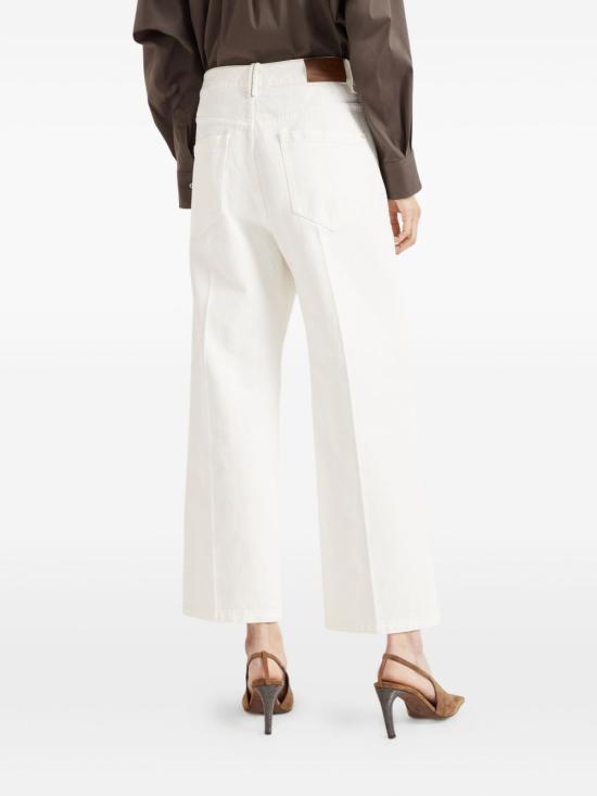 26SS 브루넬로 쿠치넬리 스트레이트 팬츠 M0H81P4008 C600 Bianco - BRUNELLO CUCINELLI