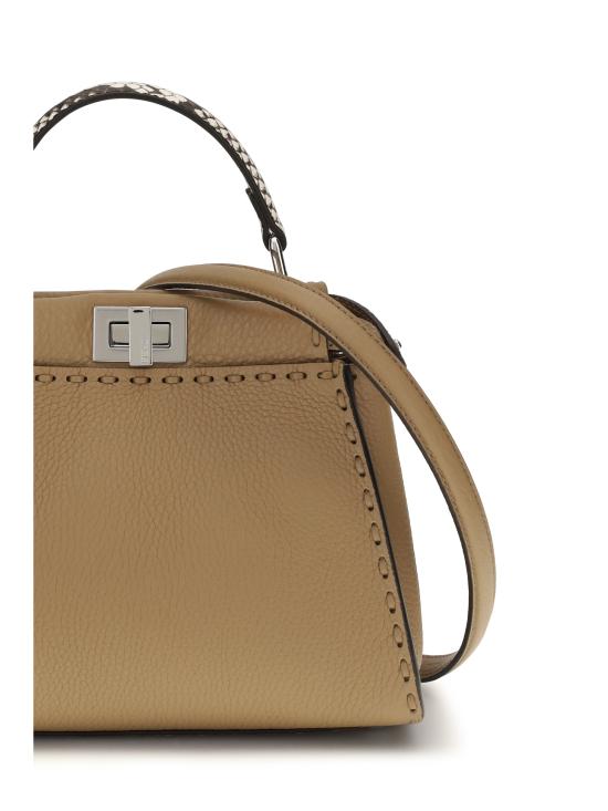 26FW 펜디 미니 피카부 220 핸드 스티칭 탑스티치 헤이즐넛 셀러리아 백 8BN244 AYB3F1X85 Marrone - FENDI
