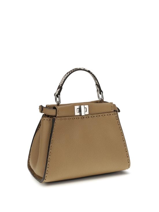 26FW 펜디 미니 피카부 220 핸드 스티칭 탑스티치 헤이즐넛 셀러리아 백 8BN244 AYB3F1X85 Marrone - FENDI