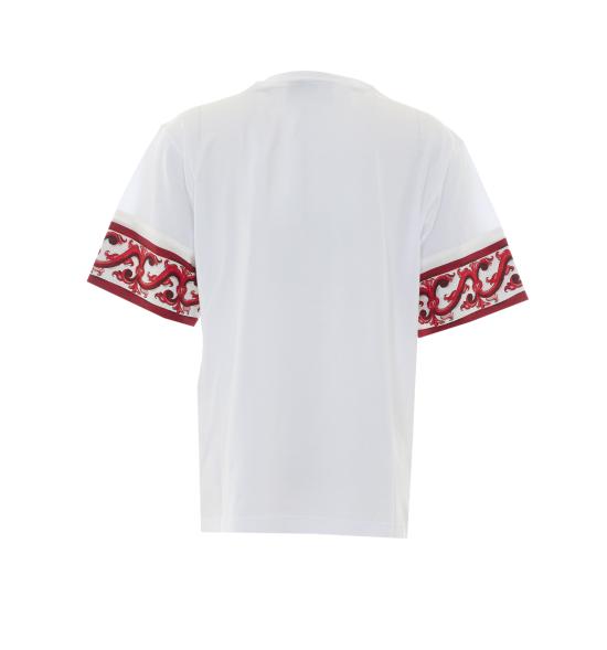 26FW 돌체앤가바나 마졸리카 프린트 코튼 티셔츠 G8SB2T G7P5HI15DQ WHITE - DOLCE & GABBANA