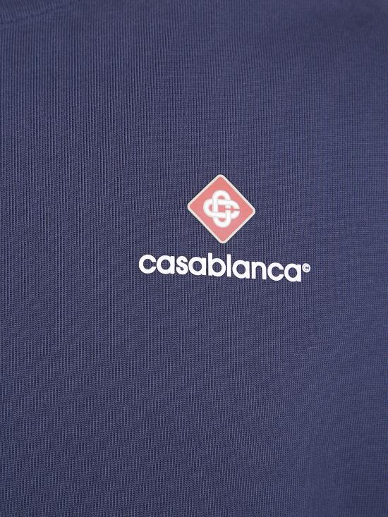 26FW 카사블랑카 반팔 티셔츠 M PF26 JTS 078 01 NAVY - CASABLANCA