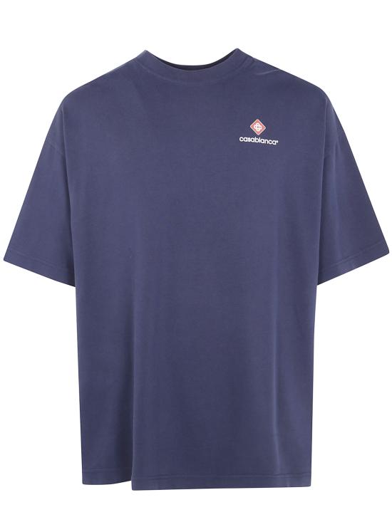 26FW 카사블랑카 반팔 티셔츠 M PF26 JTS 078 01 NAVY