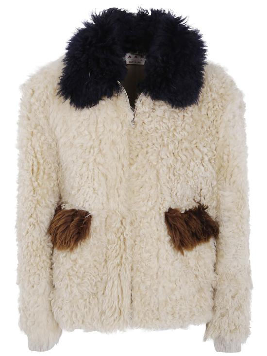 26FW 마르니 무스탕 JUMY0217LQ LM044 ROW13 ANTIQUE WHITE