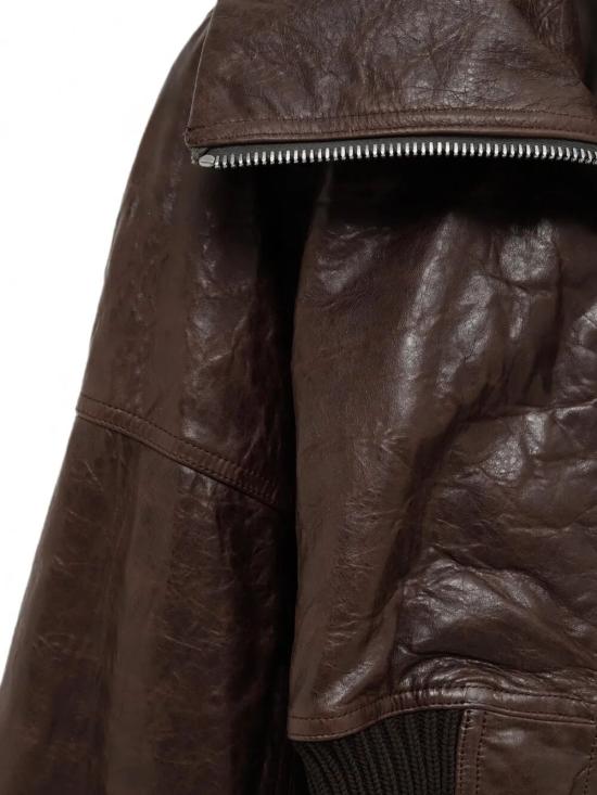 26FW 릭 오웬스 가죽 자켓 RP02F5714 LBE 84 GREASE - RICK OWENS