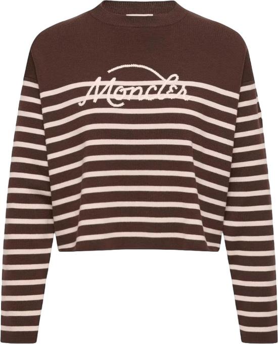 26FW 몽클레어 스웨터 MONCLER9C00005M1131P25CREWNECKBURGUNDYDESSIN BROWN