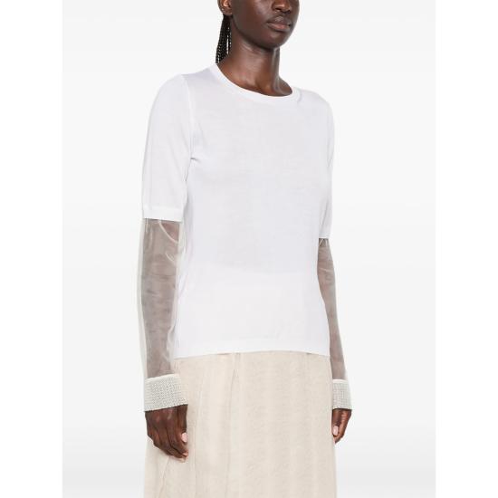 26FW 파비아나 필리피 긴팔 티셔츠 MAD216F006 M319 25 WHITE - FABIANA FILIPPI