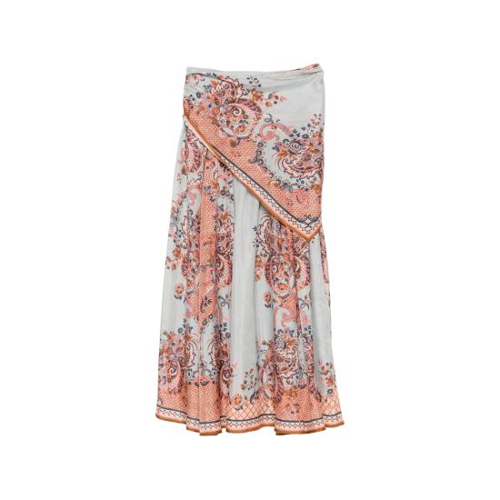 26FW 짐머만 롱 스커트 8066SSS261 BLUE BLUE ORANGE - ZIMMERMANN