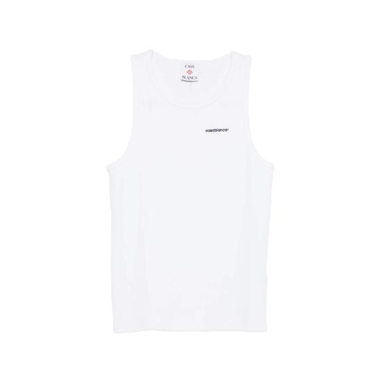 26FW 카사블랑카 민소매 티셔츠 PF26 JTS 057 01 WHITE WHITE RED