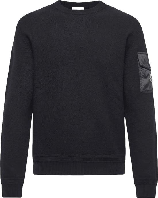 26FW 몽클레어 스웨터 MONCLER9C00001M1131776LOGOCREWNECKNAVY BLACK
