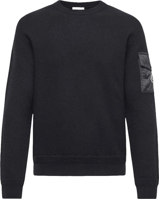 26FW 몽클레어 스웨터 MONCLER9C00001M1131776LOGOCREWNECKNAVY BLACK