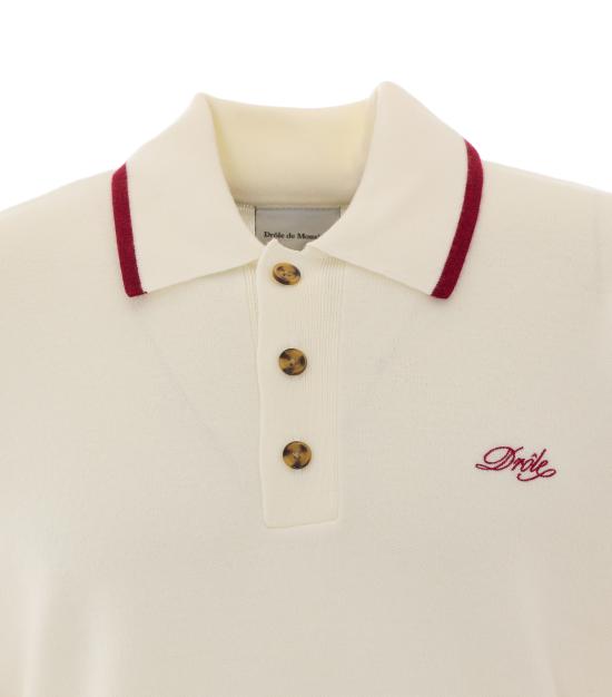 26FW 드롤드무슈 폴로 티셔츠 PO194 WO007OW White - DROLE DE MONSIEUR