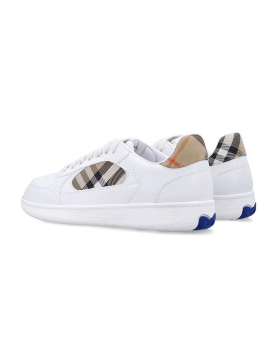 26FW 버버리 레더 체크 테라스 스니커즈 8108649 A1464 WHITESANDI - BURBERRY
