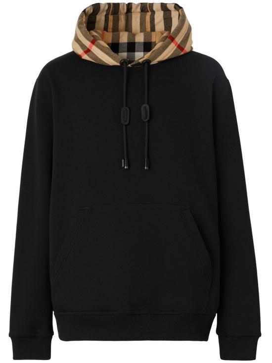 26FW 버버리 체크 후드 코튼 후드 8058117 A1189 BLACK