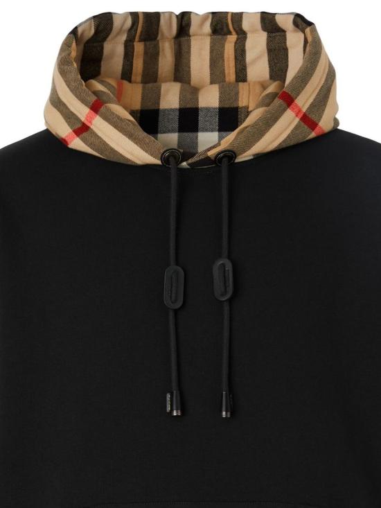 26FW 버버리 체크 후드 코튼 후드 8058117 A1189 BLACK - BURBERRY