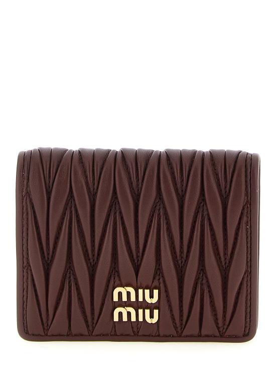 26SS 미우미우 마테라쎄 나파 가죽 반지갑 5MV204AFPPF0007 Bordeaux