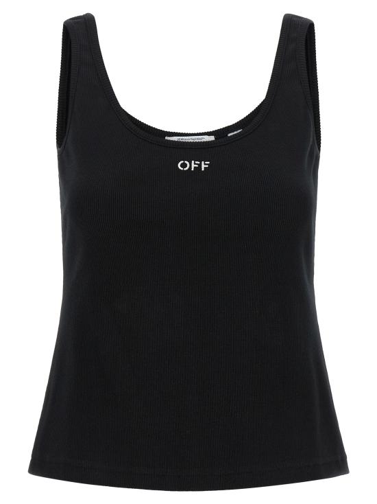 26FW 오프화이트 민소매 티셔츠 2FA00672TW003W003 Black