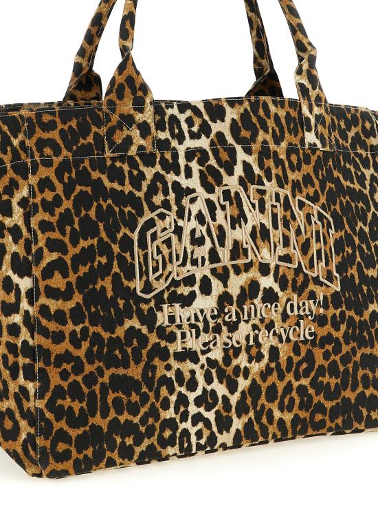 26FW 가니 토트백 레오파드 XXL  브라운 - GANNI