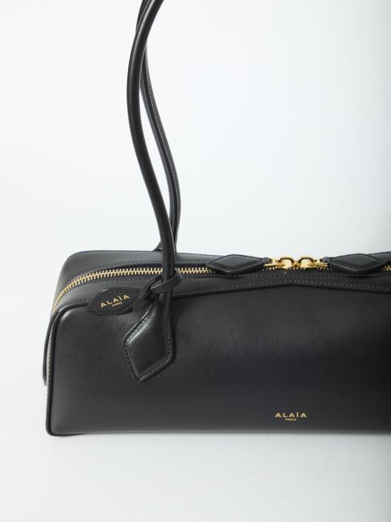 26FW 알라이아 르 테켈 미디움 레더 숄더백 AA1S06033I061 999 BLACK - ALAIA
