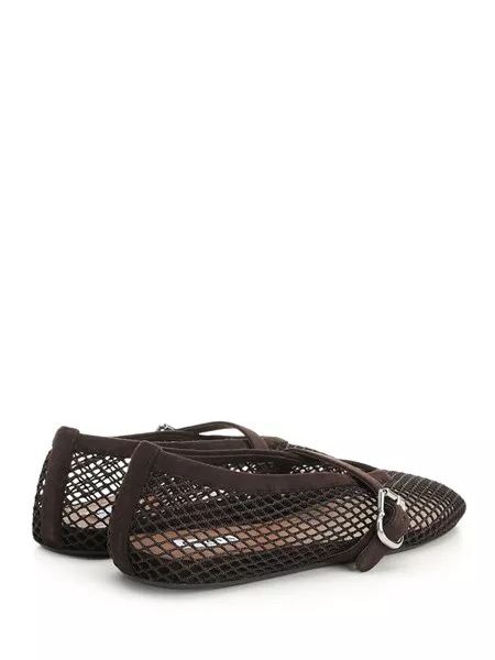 26FW 알라이아 피쉬넷 발레 플랫 AA3A029TK061 733 BROWN - ALAIA