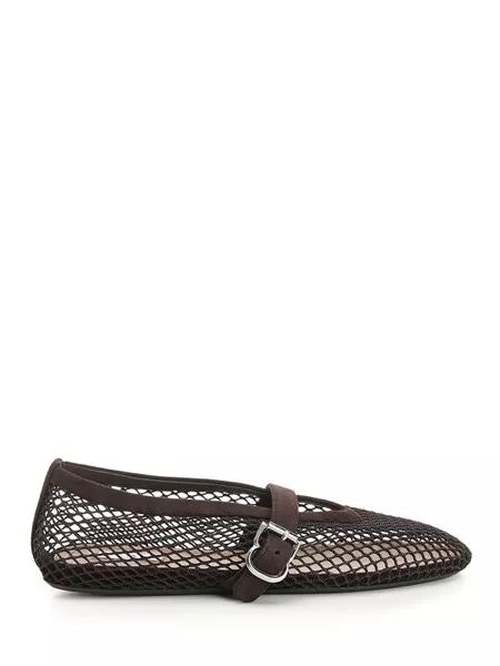 26FW 알라이아 피쉬넷 발레 플랫 AA3A029TK061 733 BROWN