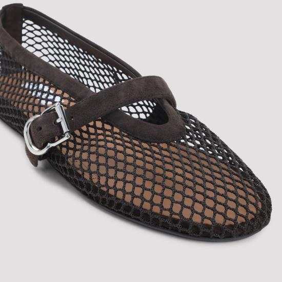 26FW 알라이아 피쉬넷 발레 플랫 AA3A029TK061 733 BROWN - ALAIA