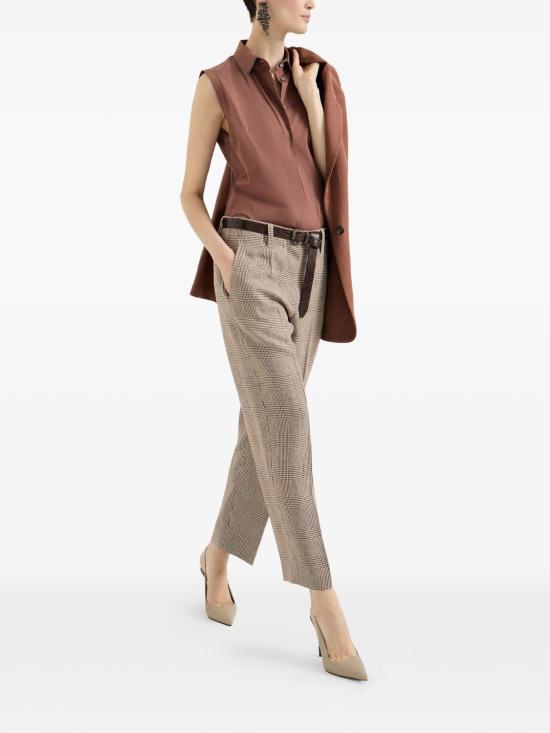 26SS 브루넬로 쿠치넬리 스트레이트 팬츠 ML122P9033 C001 CHECKED - BRUNELLO CUCINELLI