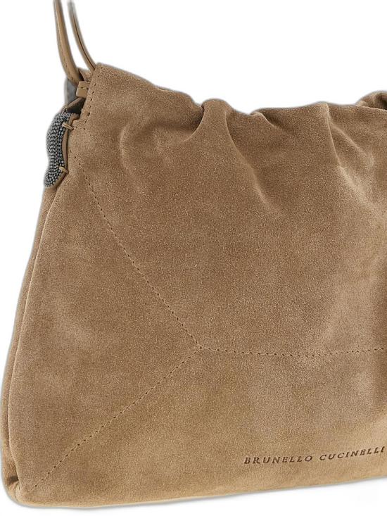 26SS 브루넬로 쿠치넬리 스웨이드 BC 듀오 파우치 백 MBDLD2808 C2767 BEIGE O TAN - BRUNELLO CUCINELLI