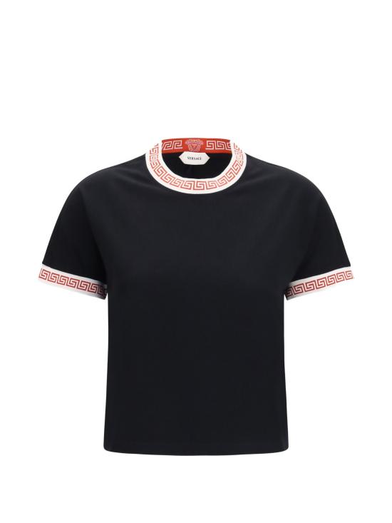 26FW 베르사체 반팔 티셔츠 10259891A18712 1B000 BLACK
