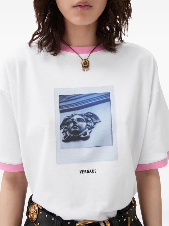 26FW 베르사체 반팔 티셔츠 10260961A18733 2W9J0 WHITE - VERSACE