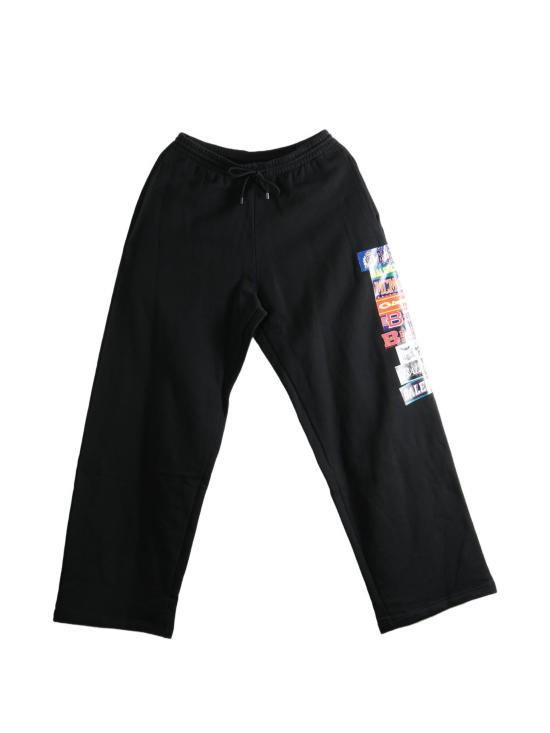 26FW 발렌시아가 범퍼 스티커 배기 코튼 스웨트팬츠 871496TUVS8 1000 BLACK - BALENCIAGA