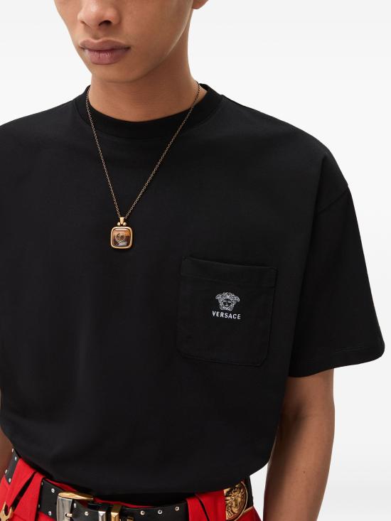 26FW 베르사체 반팔 티셔츠 10245741A17915 1B000 BLACK - VERSACE