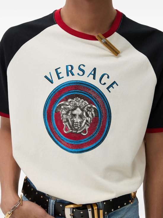26FW 베르사체 반팔 티셔츠 10255991A18502 2W0K0 WHITE - VERSACE