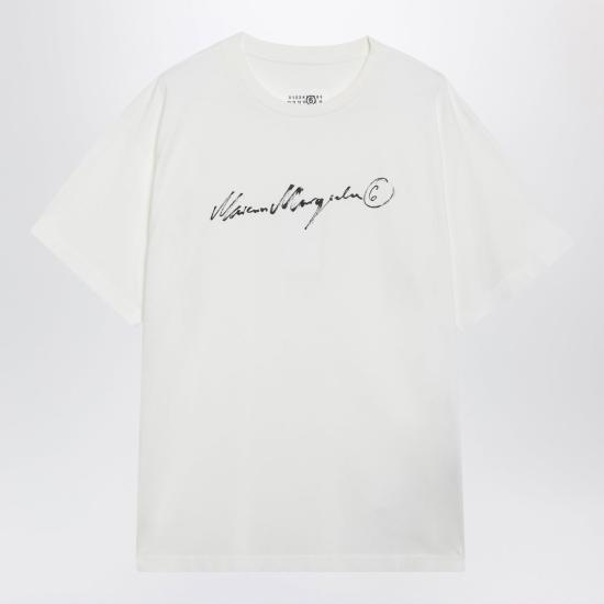 26FW MM6 메종마르지엘라 반팔 티셔츠 SH0GC0077M20258 101 WHITE