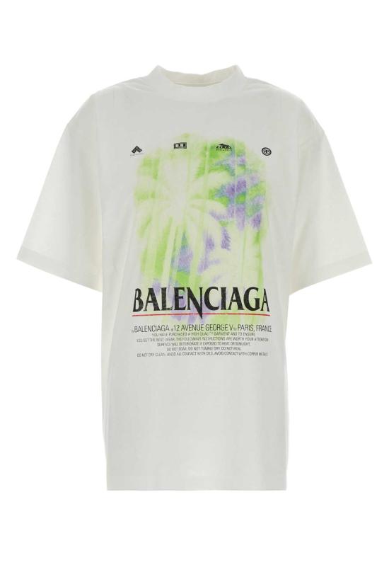 26FW 발렌시아가 더 윈도우 로고 프린팅 티셔츠 A00497TUV07 9000 WHITE