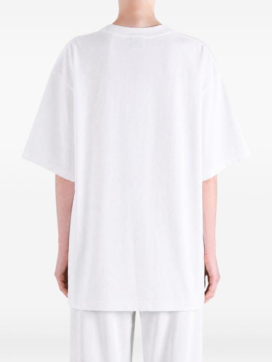 26FW 발렌시아가 더 윈도우 로고 프린팅 티셔츠 A00497TUV07 9000 WHITE - BALENCIAGA