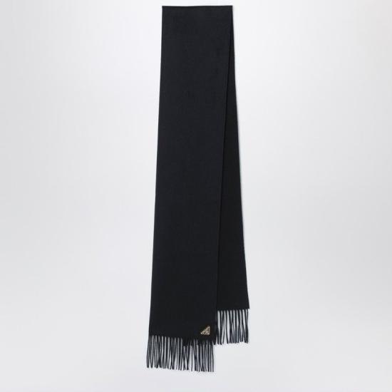 26SS 프라다 삼각 로고 실크 캐시미어 머플러 1FS0652COP F0632 BLACK