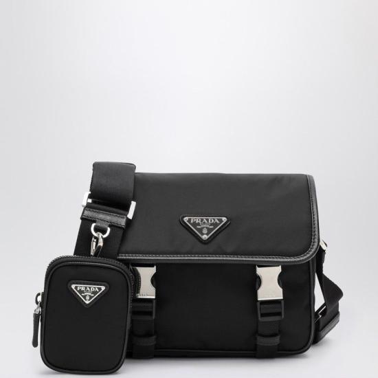 26FW 프라다 리나일론 앤 사피아노 레더 숄더백 2VD034XOP2DMH F0002 BLACK