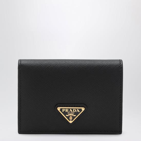 26FW 프라다 사피아노 트라이앵글 로고 반지갑 1MV021QHH F0632 BLACK