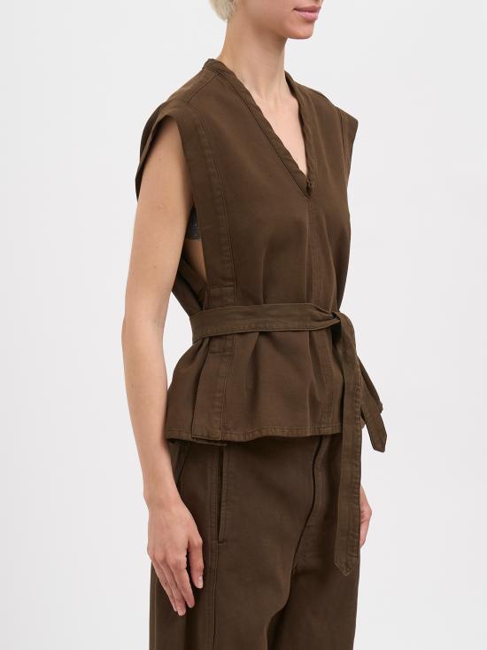 26SS 르메르 미디 원피스 NOT0011LD1067BR423 BROWN - LEMAIRE