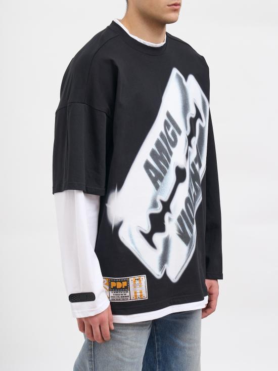 26SS 피디에프 긴팔 티셔츠 NDFM54039TJ101BLADE BLACK - PDF