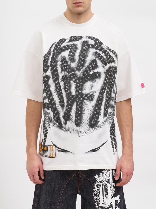 26SS 피디에프 반팔 티셔츠 NDFM54029TJ110BRAID WHITE